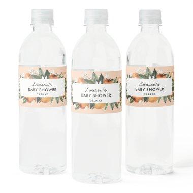 Little Cutie Citrus Baby Shower Favors Water Bottle Label