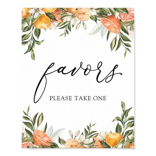 Little Cutie Clementines and Greenery Favors Sign