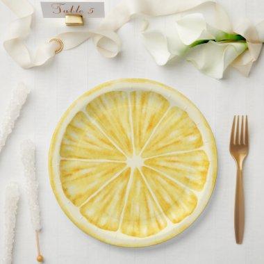 Little cutie on the way Lemon citrus baby shower Paper Plates