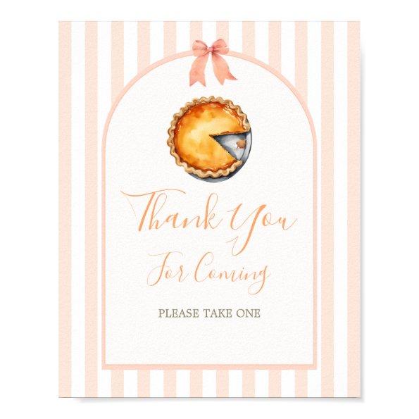 Little Cutie Pie Orange Gingham Thank You Poster