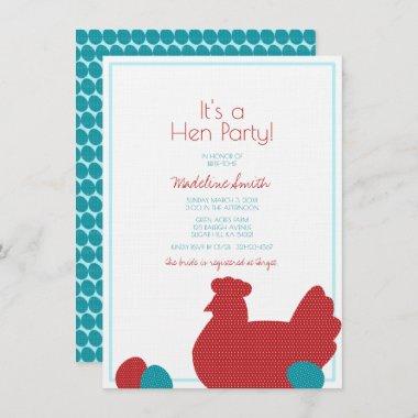 little red hen COUNTRY KITCHEN bridal shower party Invitations