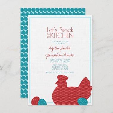 little red hen COUNTRY KITCHEN couples shower Invitations