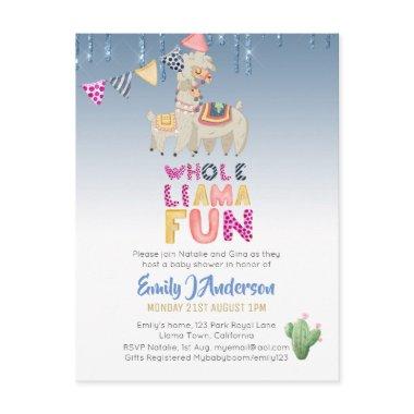 Llama Mama Baby Fiesta Cacti Fun Modern Girl Boy PostInvitations