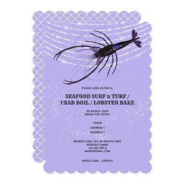 Lobster string lights fish scale lilac crawfish