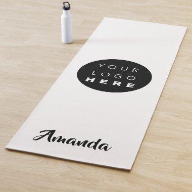 Logo Name Company Black White Promotional Yoga Mat