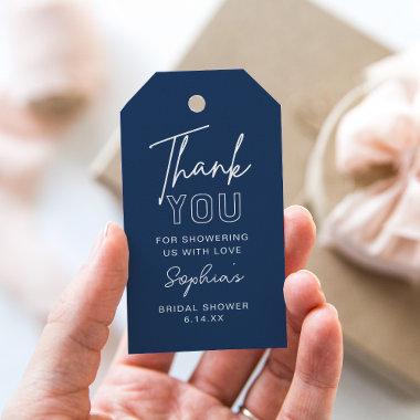 LOLA , Baby Shower Navy Blue Favor Gift Tags