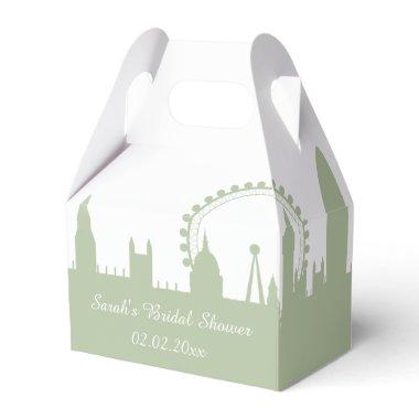 London Skyline Sage Personalized favor boxes