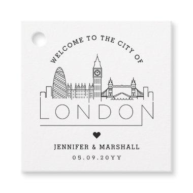 London Skyline | Wedding Welcome Favor Favor Tags