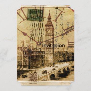 London Tower bridge clocktower big ben Invitations