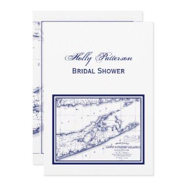 Long Island The Hamptons Map VC Bridal Shower Invitations