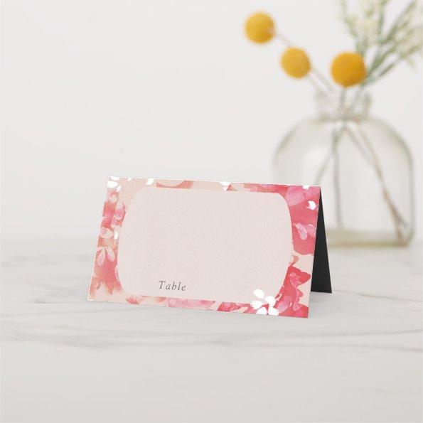 Loose Watercolor Pink Floral Blush Coral Wedding Place