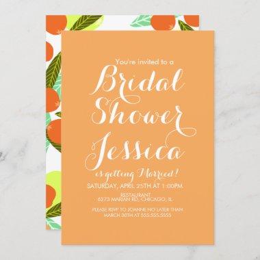 Loquat Fruit Pattern Bridal Shower Peach Invitations