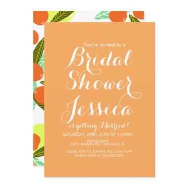 Loquat Fruit Pattern Bridal Shower Peach Invitations