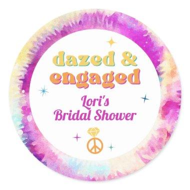 LORI Tie Dye Dazed Engaged 70s Retro  Classic Round Sticker