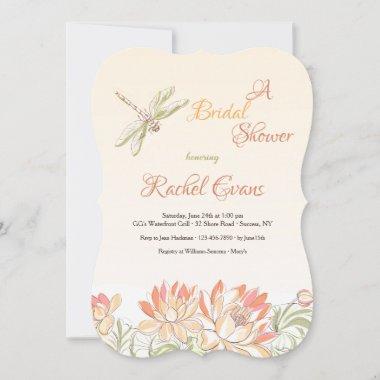 Lotus Flowers and Dragonfly Invitations