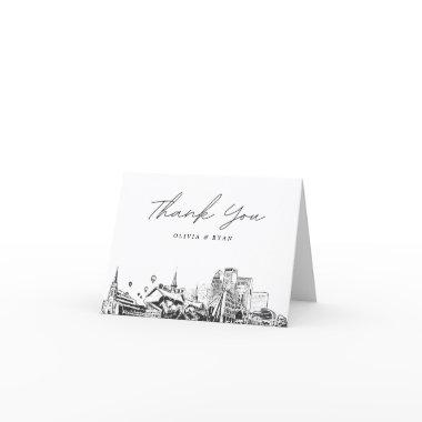 Louisville Skyline Sketch Blank Thank You