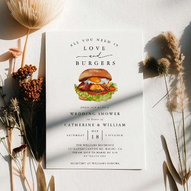 Love and Burgers Wedding Shower Invitations