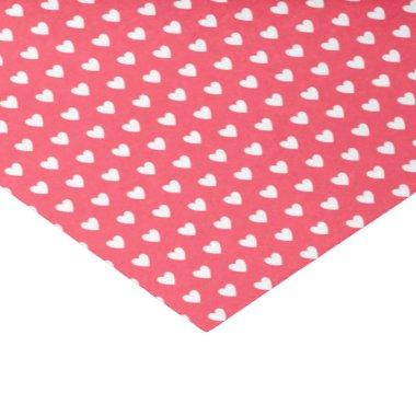 Love and Friendship White Hearts on Red Tissue Paper