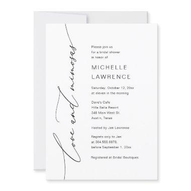 Love and Mimosas, Bridal Shower Party Celebration Invitations