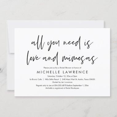 Love and Mimosas, Casual Bridal Shower Invitations