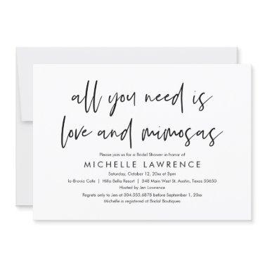 Love and Mimosas, Casual Bridal Shower Invitations