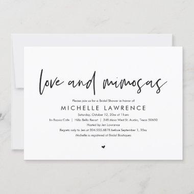 Love and Mimosas, Modern Casual Bridal Shower Invitations