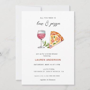 Love and Pizza Bridal Shower Invitations