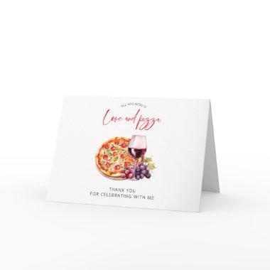 Love and Pizza Bridal Shower Thank You Invitations