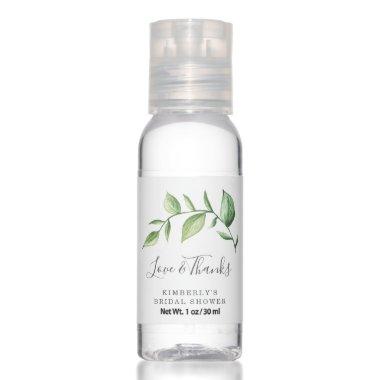 Love and Thanks Greenery  Favor Hand Sanitizer