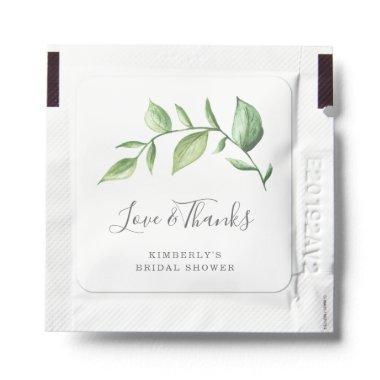 Love and Thanks Greenery Bridal Shower Favor Hand Sanitizer Packet