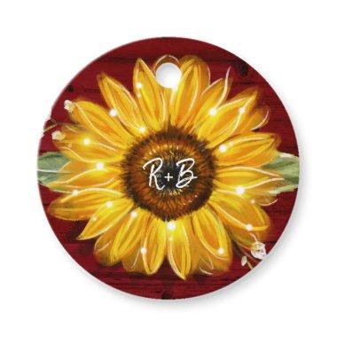 Love and Thanks Monogram Rustic Wedding Sunflower Favor Tags