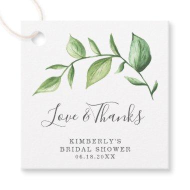 Love and Thanks Rustic Greenery Bridal Shower Favor Tags