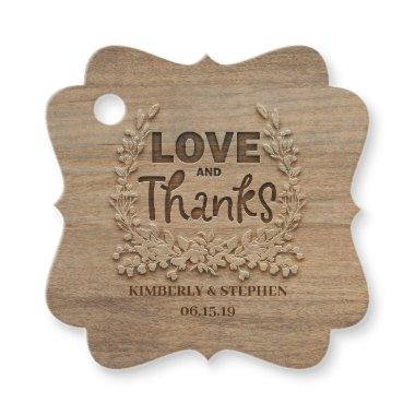 Love and Thanks Rustic Wood Favor Tags