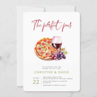 Love and Wine Perfect Pair Couple Shower Invitations