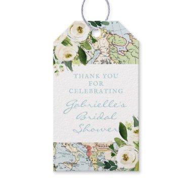 Love Around the World Floral Map Favor Gift Tags