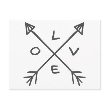 Love Arrows Monochrome Black and White Wedding Post