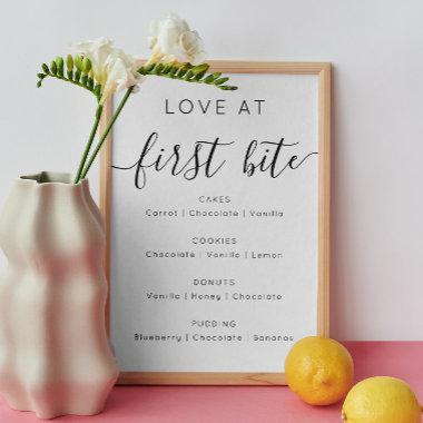 Love at first bite. Minimalist dessert wedding Poster