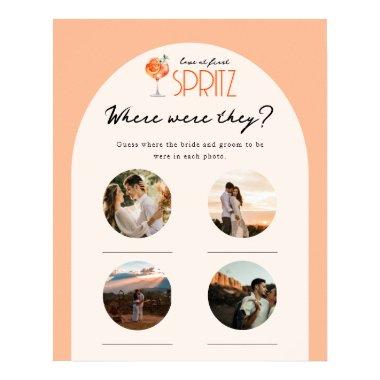 Love at First Spritz Bridal Photo Where were they Poster