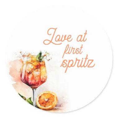 Love at First Spritz  Classic Round Sticker