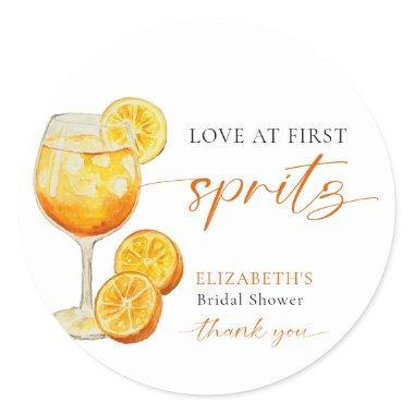 Love at First Spritz  Welcome Custom Classic Round Sticker