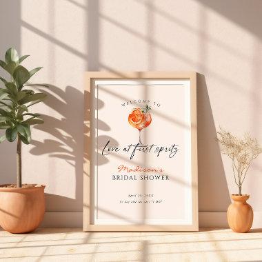 Love At First Spritz Bridal Shower Welcome Poster