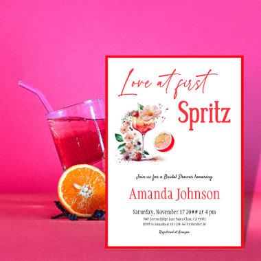 Love at First Spritz Citrus Orange Bridal Shower Invitations