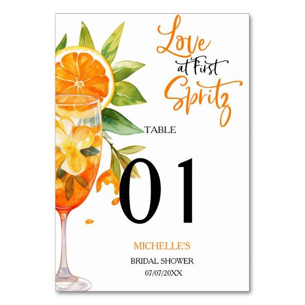 Love at First Spritz Summer Cocktail  Table Number