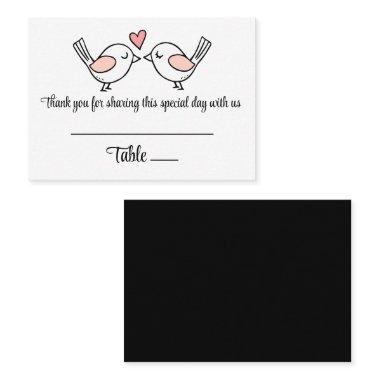 Love Bird Black White Lovebirds Wedding Escort Place Invitations