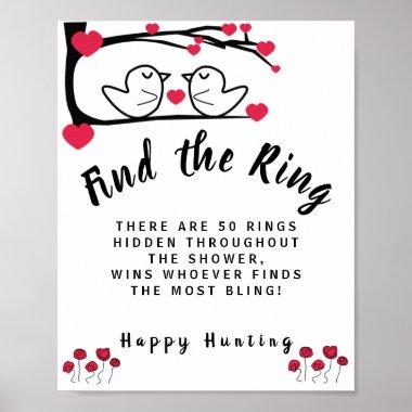 Love Bird Find the Ring Bridal Shower Game Sign