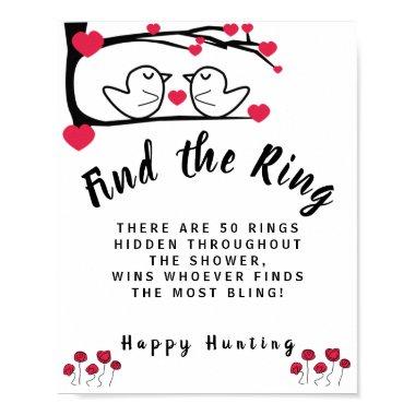 Love Bird Find the Ring Bridal Shower Game Sign