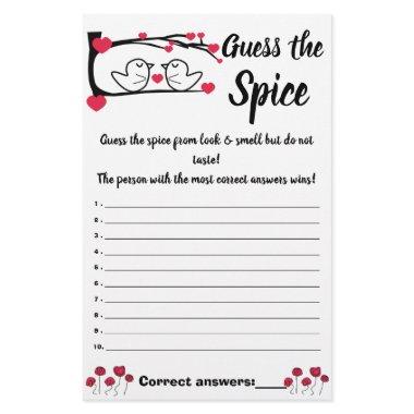 Love Bird Guess the Spice Game  Flyer