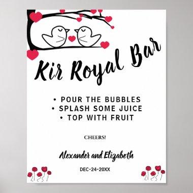 Love Bird Kir Royal Bar Wedding Sign