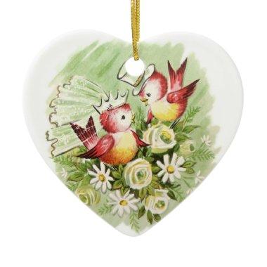 Love Birds Ceramic Ornament