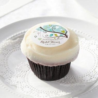 Love Birds Custom Bridal Shower Cupcake Topper Edible Frosting Rounds